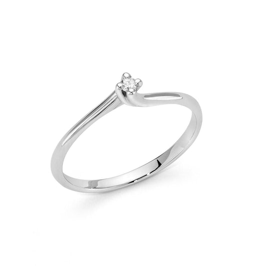 Anello Donna Miluna Solitario in Oro Bianco e Diamante – Ref. LID3264 - Arena Gioielli 