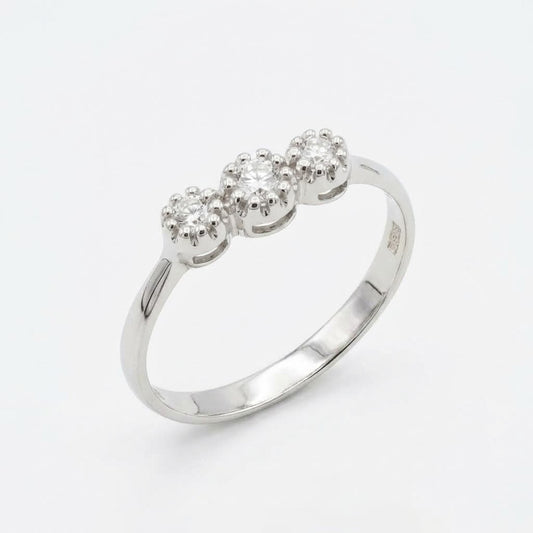 Anello Donna Comete Gioielli Trilogy in Oro Bianco 18kt con Diamanti 0,12 ct - Arena Gioielli  - Arena Gioielli