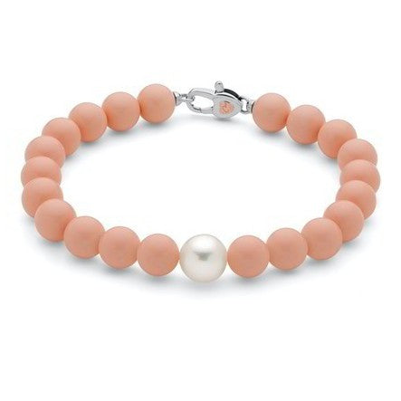 Bracciale donna Miluna Terra e Mare in Argento, Corallo Rosa e Perla – PBR2085V - Arena Gioielli 