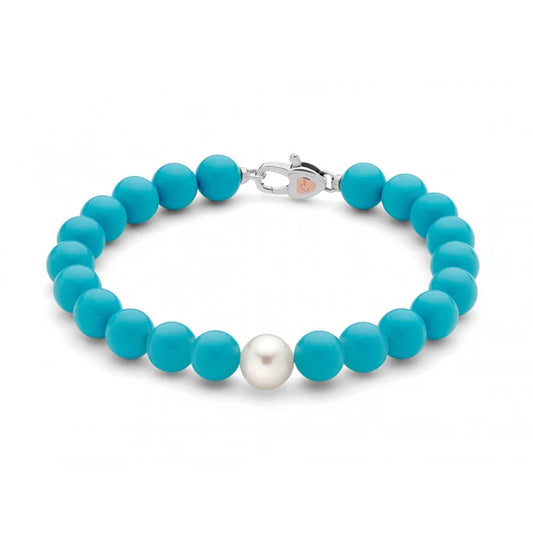 Bracciale Donna Miluna Terra e Mare in Argento, Turchese e Perla – Ref. PBR1794V - Arena Gioielli 