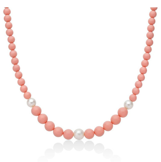 Collana Donna Miluna Terra e Mare Perle e Corallo Rosa pcl6693 - Miluna