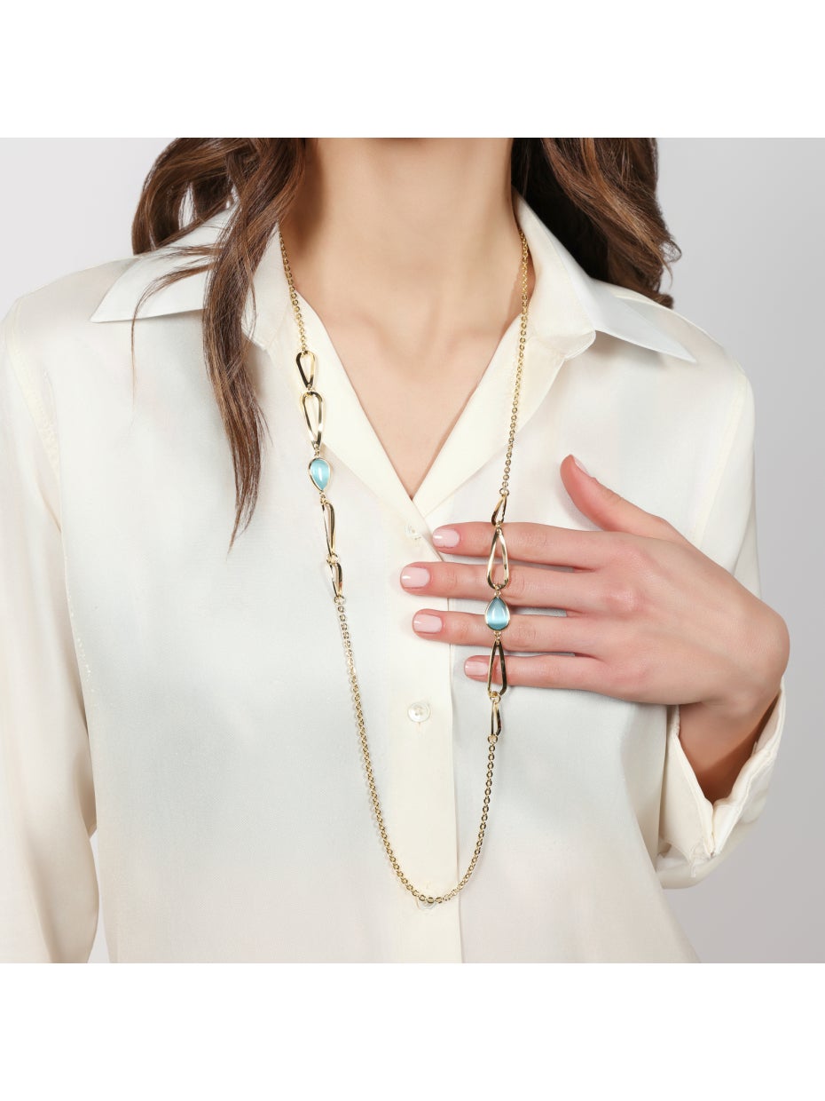 Collana Donna Unoaerre Joya Cristallo Azzurro Goccia - Unoaerre