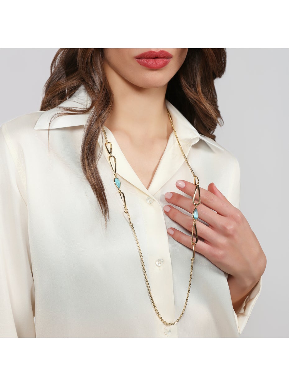 Collana Donna Unoaerre Joya Cristallo Azzurro Goccia - Unoaerre