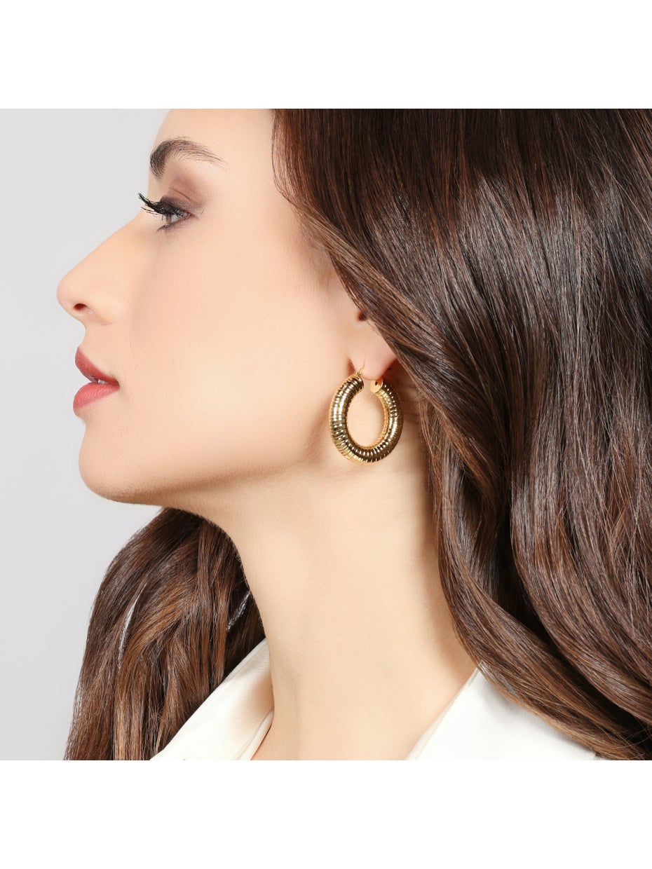 Orecchini Donna Unoaerre Tubogas Oro Giallo 24kt - Arena Gioielli  - Unoaerre