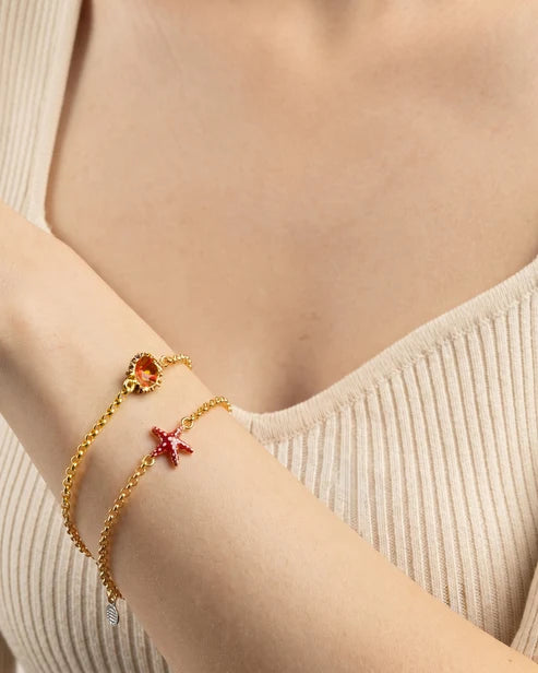 Bracciale Donna Isola Bella Rolò Stella Marina 60000153 Placcato Oro 24kt e Smalti - Arena Gioielli