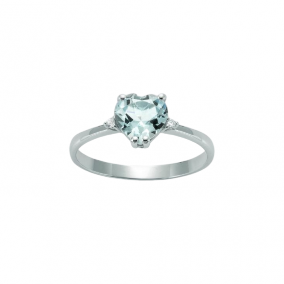 Anello donna in oro bianco ed acquamarina LID3428