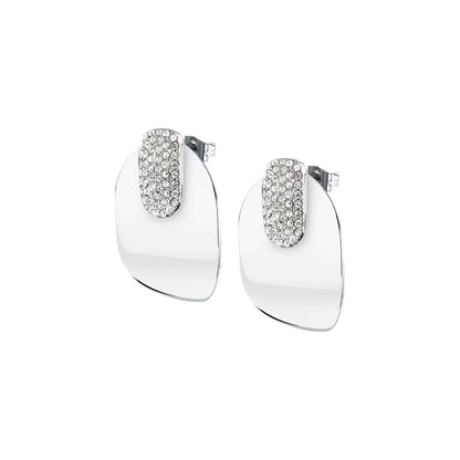 Orecchini Donna Morellato Vintage SAZJ21 a Lobo in Acciaio Silver con Cristalli Bianchi 31 mm