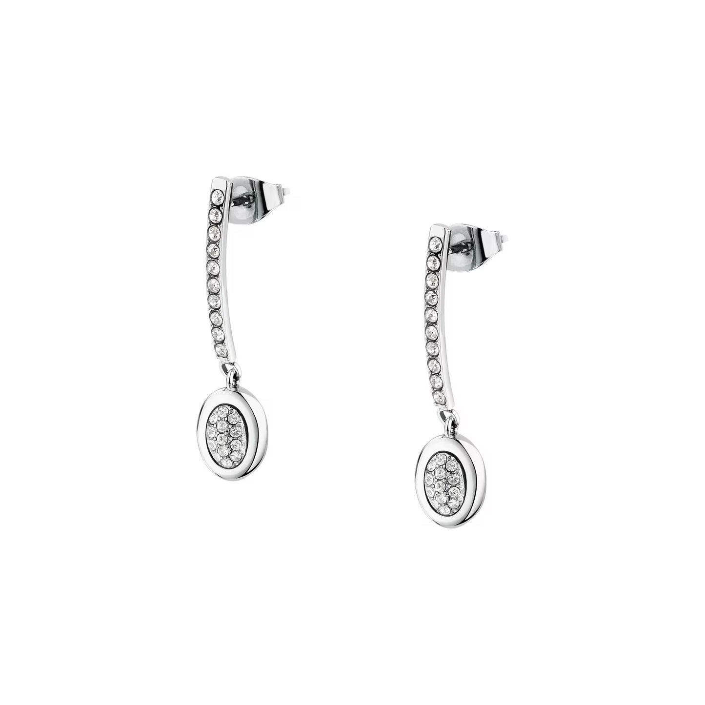 Orecchini Pendenti Donna Trussardi T-Concept TJAYY23 – Acciaio e Cristalli - Trussardi