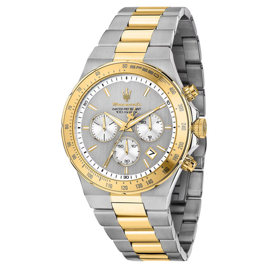 Orologio Uomo Maserati Sfida Cronografo Bicolore Acciaio Silver Oro R8873640028 - Arena Gioielli - Maserati