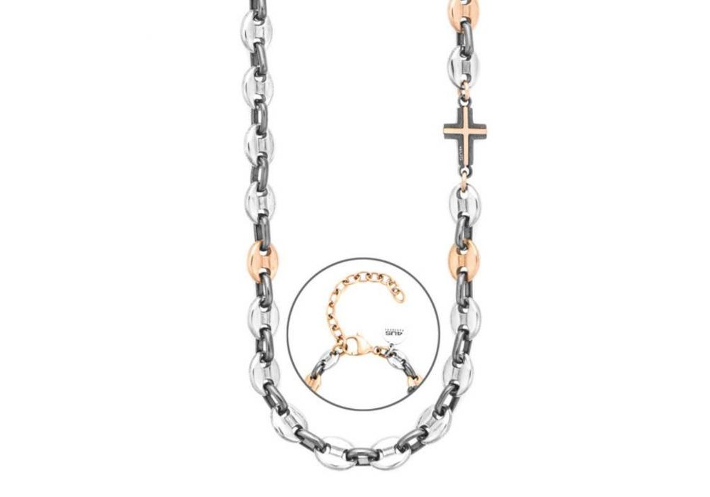 Collana Uomo 4US Cesare Paciotti in Acciaio, PVD Gun e Rosé – 4UCL8465 - cesare paciotti