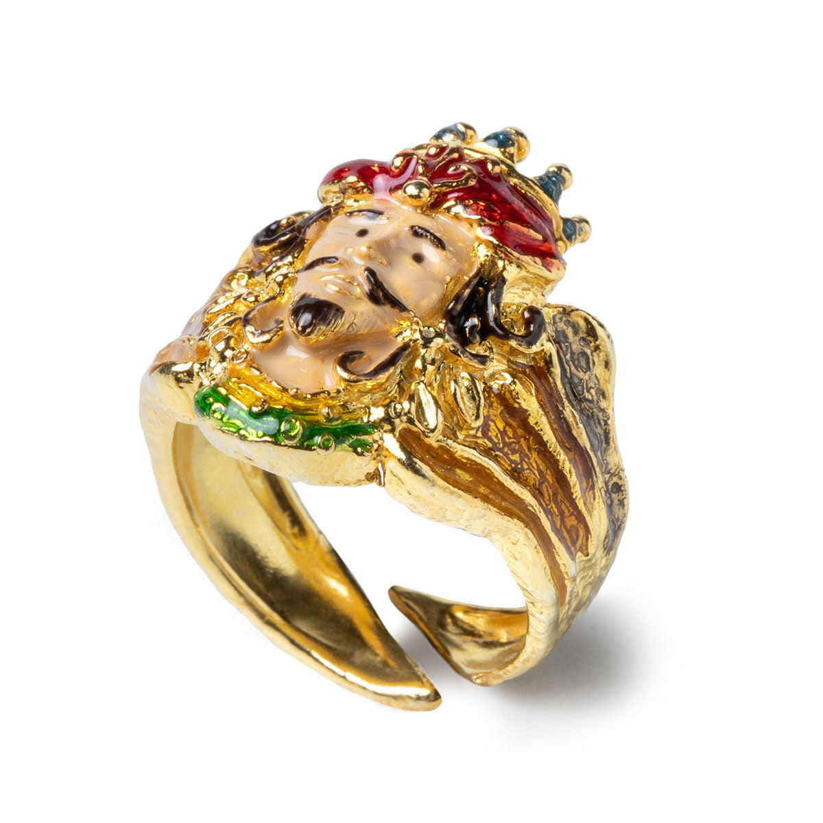 Anello in argento Dorato Mori Re Isola Bella - Arena Gioielli - Arena Gioielli 