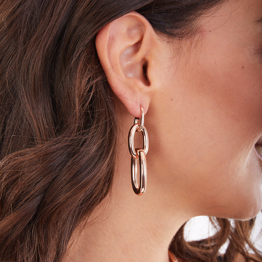 Orecchini pendenti in bronzo gold rose Unoaerre - Arena Gioielli