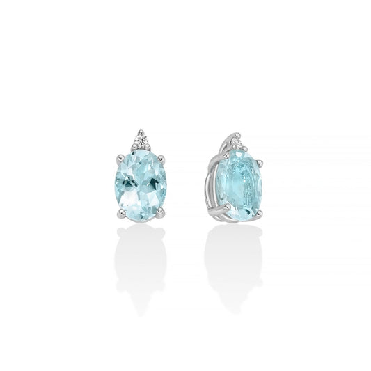 Orecchini oro, diamante e acquamarina ERD2521 - Arena Gioielli 