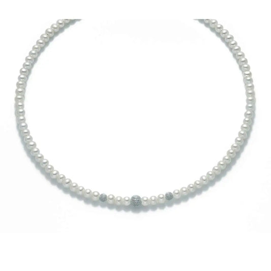 Collana in oro e perle boule e fantasia 5/5,5 mm - Arena Gioielli