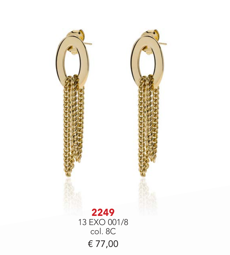 Orecchini pendenti in bronzo dorato Unoaerre 013EXO00018000 2249 - Arena Gioielli 