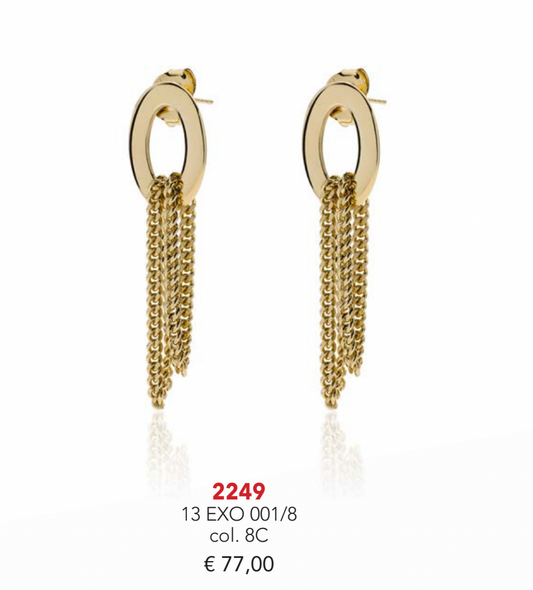 Orecchini pendenti in bronzo dorato Unoaerre 013EXO00018000 2249 - Arena Gioielli 