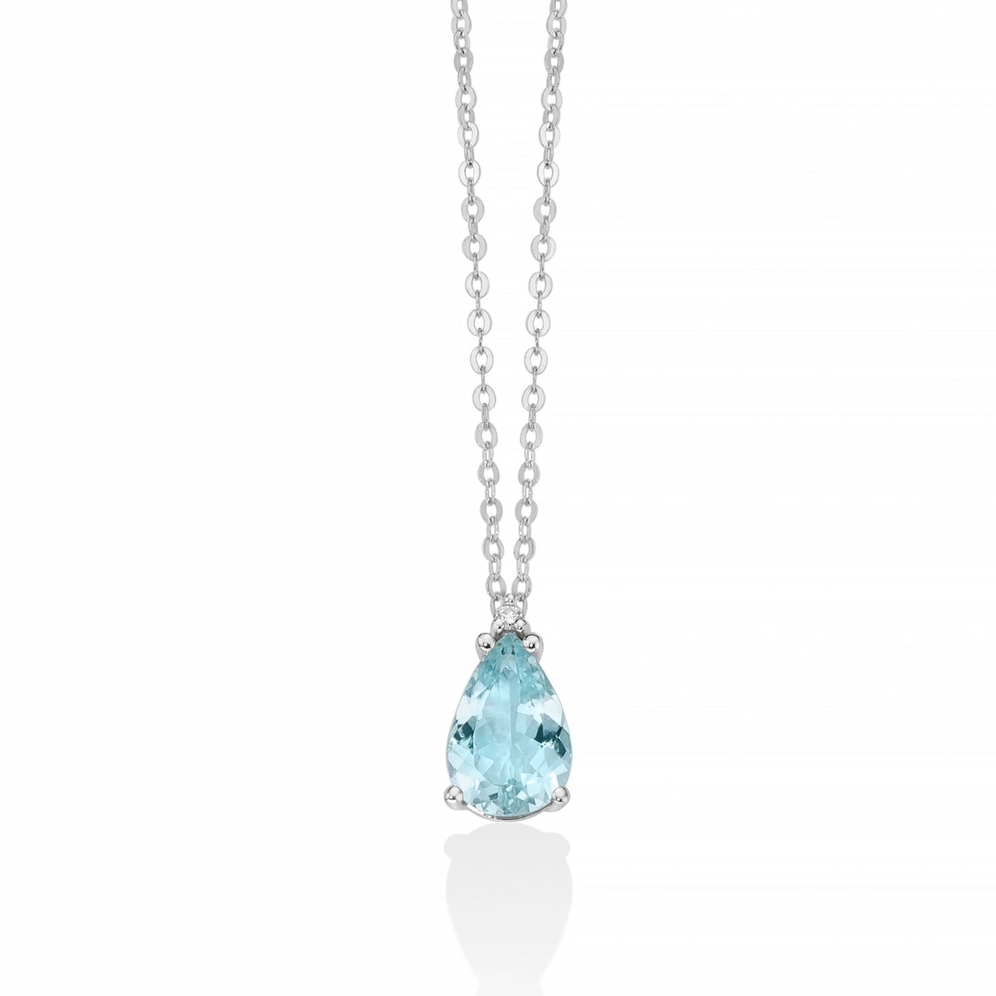 Collana donna Miluna in oro, diamante e acquamarina CLD4236 - Arena Gioielli 
