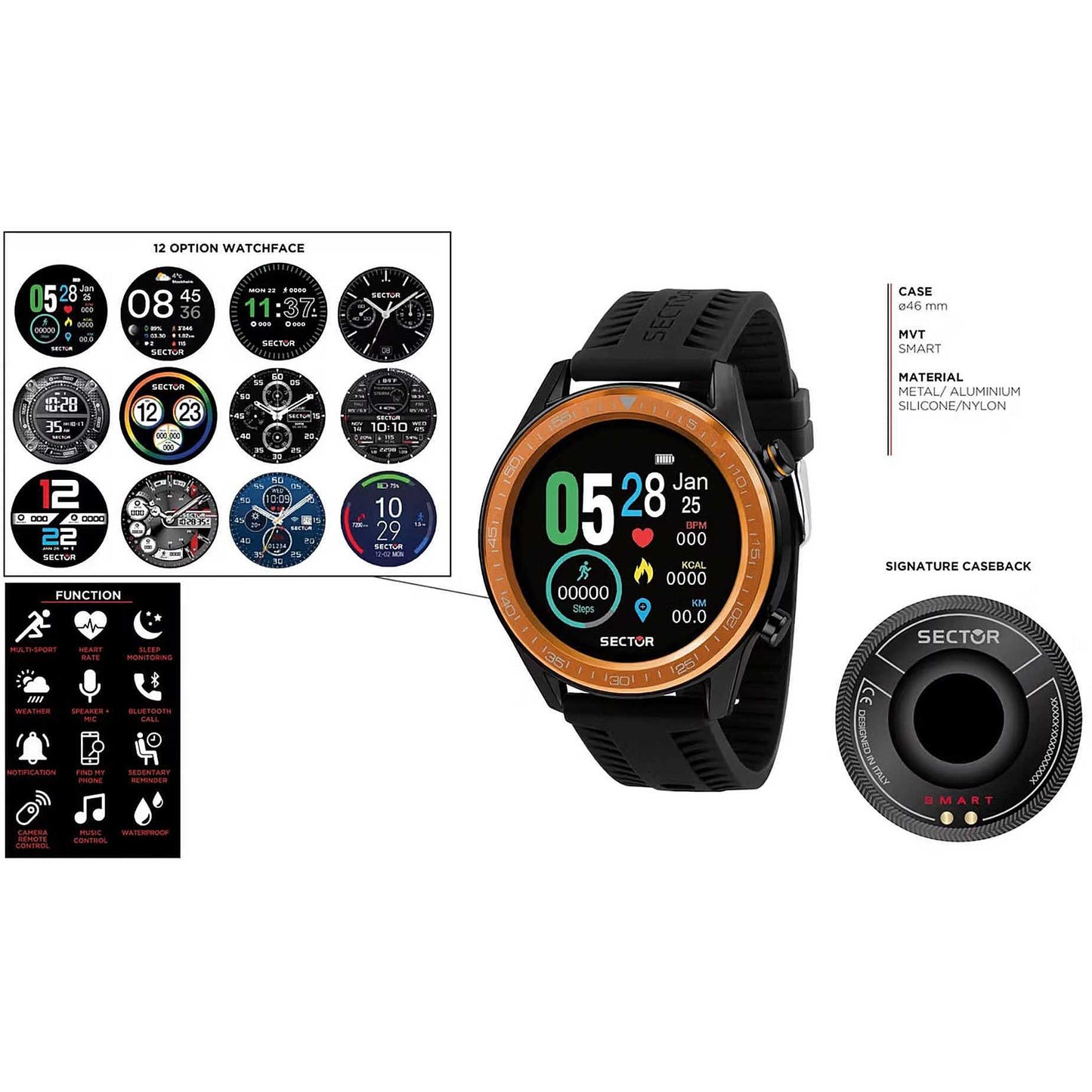 Orologio Smartwatch uomo Sector S-02 R3251232001 - Arena Gioielli 