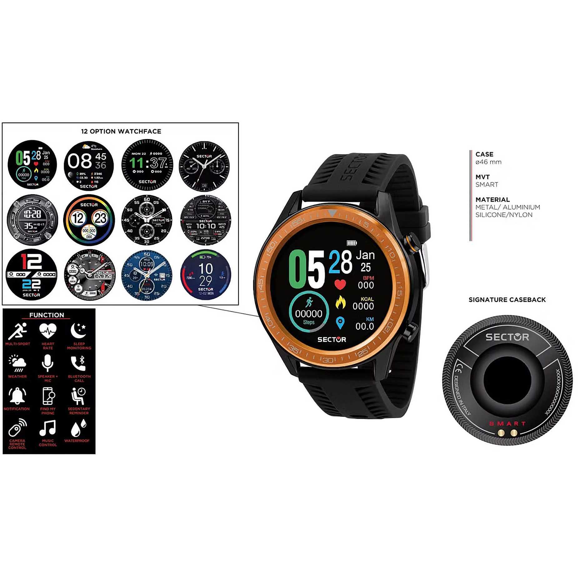 Orologio Smartwatch uomo Sector S-02 R3251232001 - Arena Gioielli 